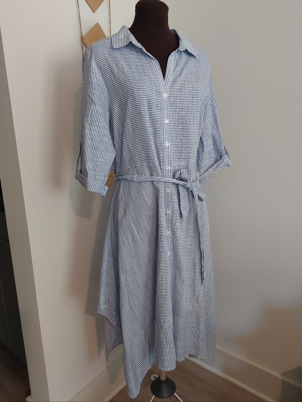 Cotton Handkerchief Hem Asymmetrical Dress